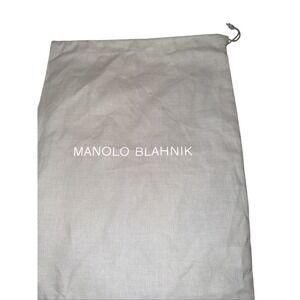 Authentic Manolo Blahnik Drawstring Dust Bag - Grey - Accessory 13" By 10 1/2"